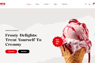 design ice cream shopify cookies store ice cream website cake chocolate website
