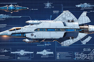 design a spaceship, sci fi vehicle illustration and sci fi art