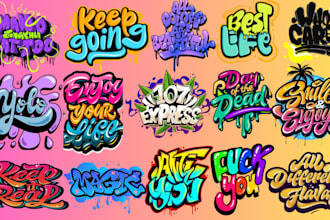 create custom text, graffiti, font, typography logo design