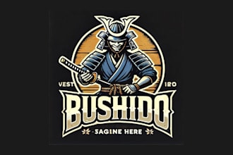 create vintage bushido logo with express delivery