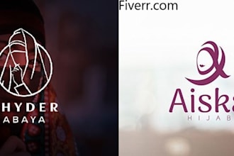 create a amazing hijab logo design for a modern islamic store