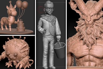 do 3d character sculpt for printing