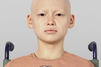 create 3d realistic character, 3d cgi character with rigging and 3d animation