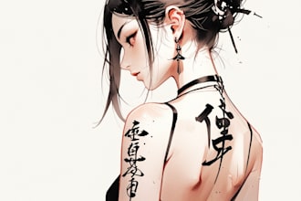 design a chinese or japanese calligraphy tattoo for you