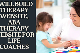 design therapy website, aba therapy website, life coach therapy website