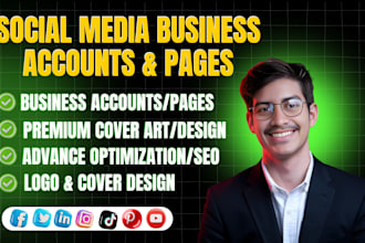 create all social media accounts and business page setup