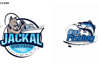 design a professional fishing logo with unlimited revisions