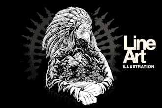 create custom line art illustration for your design project