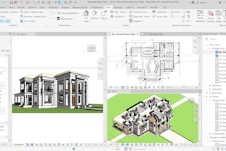 create  professional revit 2d and 3d architectural floor plan services