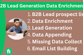 b2b lead generation, data enrichment, linkedin research, contact list building