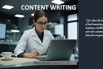 do content writing on food science and technology
