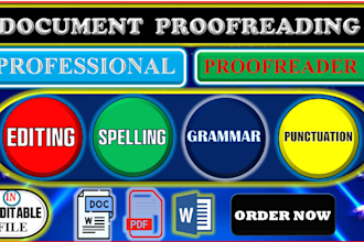 proofreading and editing with grammar and spelling fix