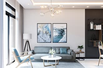 render 3d interior design house home villa apartment kitchen living room bedroom