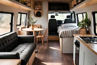 do van conversion interior design ,caravan ,rv , camper, motor home, food truck
