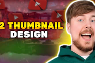 design 2 professional and clickbait thumbnails for you