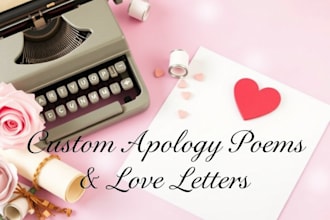 write custom apology poems, love poem, apology letter, love letter