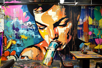 create unique street art graffiti artwork based in your pic