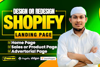 design or clone shopify store and shopify landing page by replo, gempages