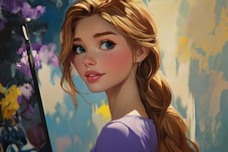 unique semi realism disney cartoon for your project
