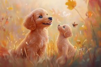 do your pet portrait into cute disney style