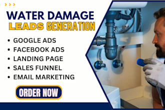 generate water damage leads water restoration water treatment lead landing page