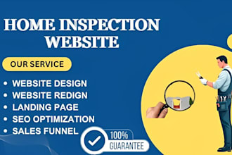 design home inspection website home improvement landing page home repair leads