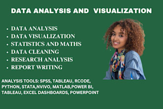 do statistical data analysis and visualizations in spss,python,excel,r,tableau