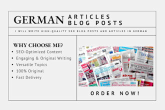 write 2k words high quality SEO optimized german blog posts and articles