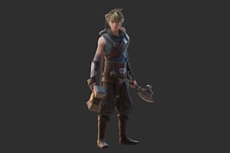 3d game character in ue5, pbr texure, 3d game amore,asset,3d retopology, iclone8