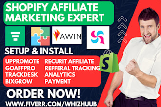 setup shopify affiliate marketing uppromote goaffpro clickbank bixgrow trackdesk