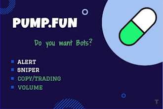 develop pumpfun alert bot, solana volume bot on moonshot, raydium and meteora