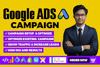 setup audit and optimize google ads PPC campaign search ads adword as SEM expert