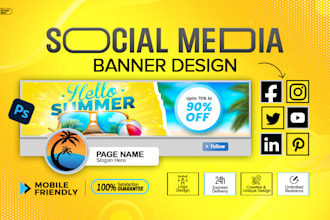 design your linkedin cover or social media banner