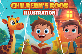draw professional children story book illustration and cover