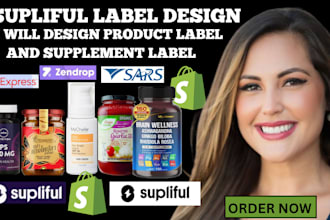 shopify dropshipping store, supliful nfskin care product upload label design