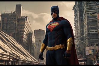 create concept art superhero character design for comics