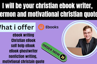 be your christian ebook writer, sermon and motivational christian quote
