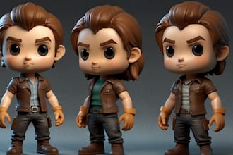 design funko pop, 3d cute toys, action figure, 3d cartoon toys, mascots, printin