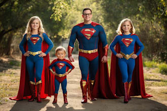 make a family superhero portraits for you