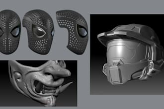 model wearable 3d mask, 3d helmet for cosplay, halloween mask, printable mask