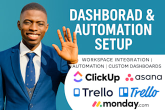 integrate setup dashboard automation on clickup wrike asana scoro monday trello