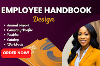create company profile, annual report, employee handbook, catalog