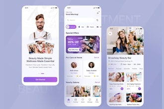 develop flutter and react native beauty salon app, barber app, spa app for