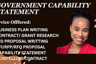 research government contract, and design catchy government capability statement