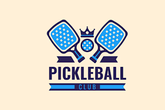design high quality pickleball logo for your business with 24 hours