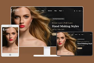 design shopify beauty store salon website wigs hair extension spa beauty website