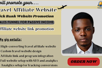 promote travel affiliate website, sales funnel for passive income