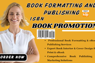fix error on kdp book, rewrite format for print and ebook, isbn ebook publishing