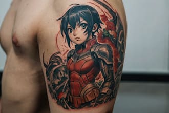 make comic cartoon anime sleeve tattoo
