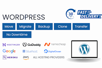 migrate wordpress website, move wordpress within 1 hour